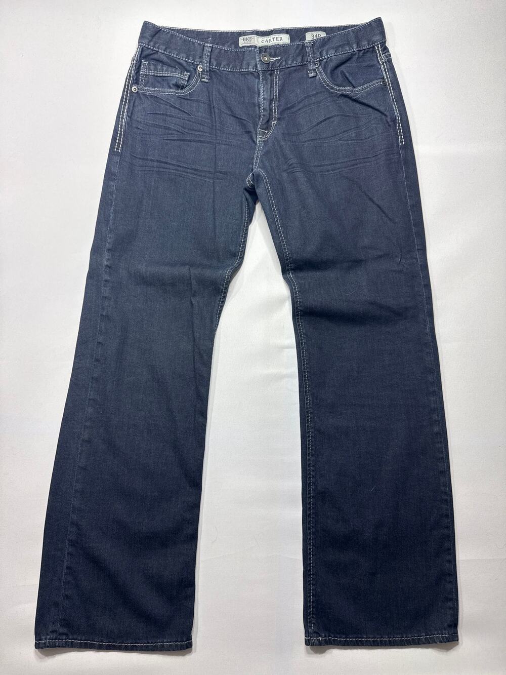 BKE Denim Buckle Men's Carter Straight Leg‎ Blue Jeans - Size 34R (34x31.5)